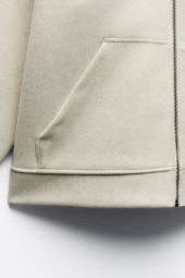 Куртка бомбер ZARA с капюшоном 1159797381 (Бежевый, M)