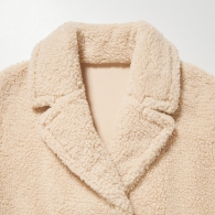 Плюшевое пальто Uniqlo Teddy на флисе 1159797609 (Бежевый, M)