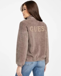 Женская куртка GUESS з искусственного меха 1159800529 (Коричневый, M)