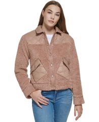 Куртка на кнопках Calvin Klein из искусственного меха 1159804219 (Розовый, XS)