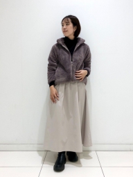 Куртка на молнии UNIQLO из искусственного меха 1159828547 (Коричневый XS)