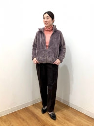 Куртка на молнии UNIQLO из искусственного меха 1159828547 (Коричневый XS)