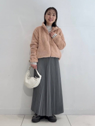 Куртка на молнии UNIQLO из искусственного меха 1159833060 (Розовый S)