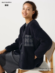 Куртка з екоміху Uniqlo на гудзиках 1159833660 (Чорний XL)