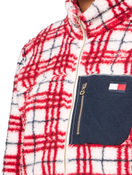 Куртка з шерпи Tommy Hilfiger жіноча толстовка 1159838074 (Червоний/Молочний L)