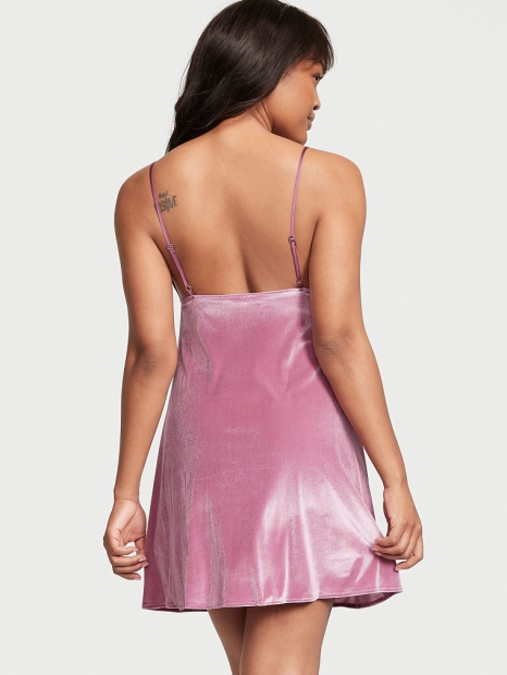 Платье домашнее Victoria's Secret бархатное 1159800517 (Розовый, L)