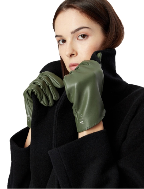 Жіночі рукавички Armani Exchange з екошкіри 1159807356 (Зелений, XS/S)