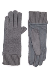 Женские перчатки Michael Kors с отделкой из кожи 1159791969 (Серый, S)