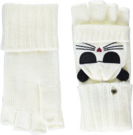 Женские вязаные варежки Karl Lagerfeld Paris перчатки 1159796255 (Белый, One size)