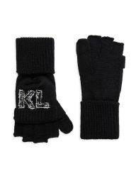 Женские вязаные варежки Karl Lagerfeld Paris перчатки 1159832922 (Черный One size)