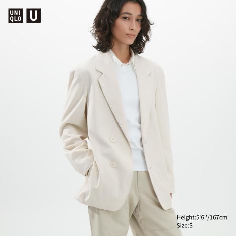 Классический пиджак UNIQLO на пуговицах 1159784736 (Бежевый, XL)