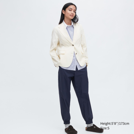 Летний льняной пиджак Uniqlo 1159785402 (Белый, XS)