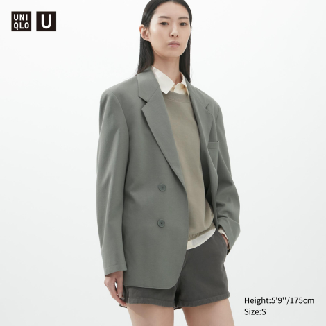 Классический пиджак UNIQLO на пуговицах 1159786513 (Серый, XL)