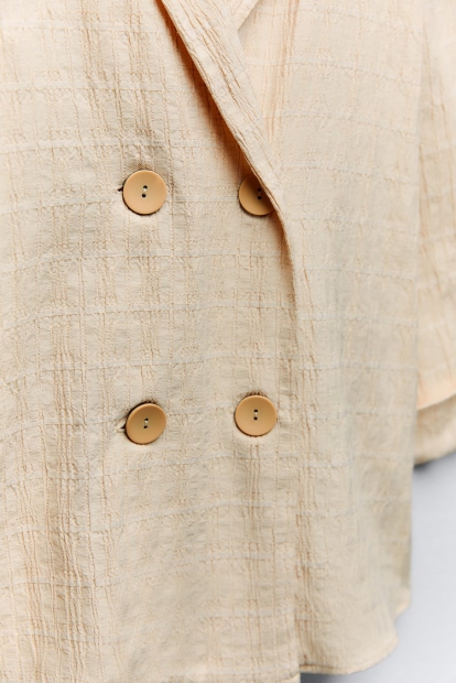 Жіночий піджак ZARA на ґудзиках 1159798438 (Бежевий, M)