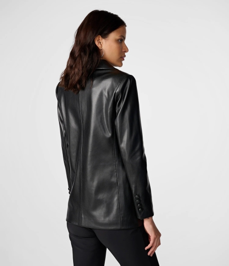 Женский пиджак Karl Lagerfeld Paris из искусственной кожи 1159805254 (Черный, 2)