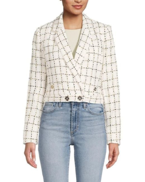 Укороченный женский стильный пиджак Tommy Hilfiger 1159807854 (Белый, 16)