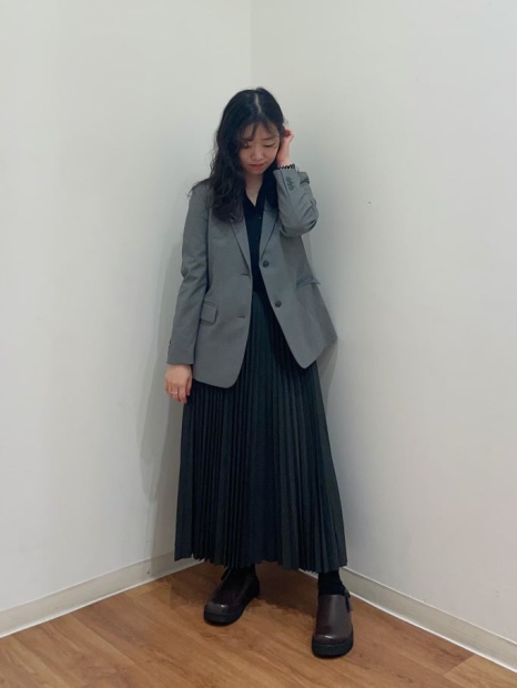 Классический пиджак UNIQLO на пуговицах 1159832805 (Серый XS)