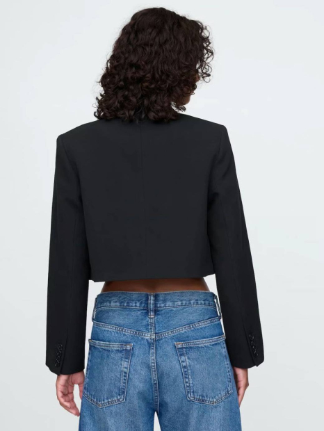 Укороченный женский пиджак GAP 1159834863 (Черный S)