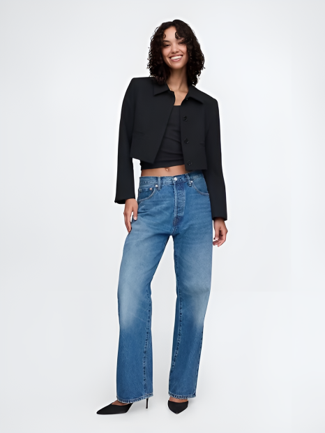 Укороченный женский пиджак GAP 1159834863 (Черный S)