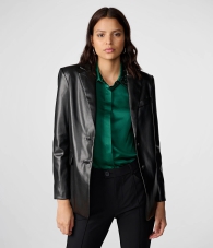 Женский пиджак Karl Lagerfeld Paris из искусственной кожи 1159805254 (Черный, 2)