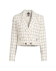 Укорочений стильний жіночий піджак Tommy Hilfiger 1159807854 (Білий, 16)