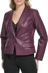 Женский пиджак Calvin Klein из экокожи 1159808495 (Фиолетовый, 6)