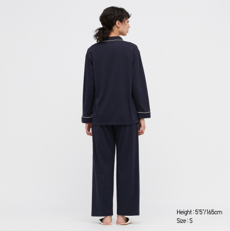 Мягкая пижама Uniqlo комплект рубашка и штаны 1159777811 (Синий, XXL)