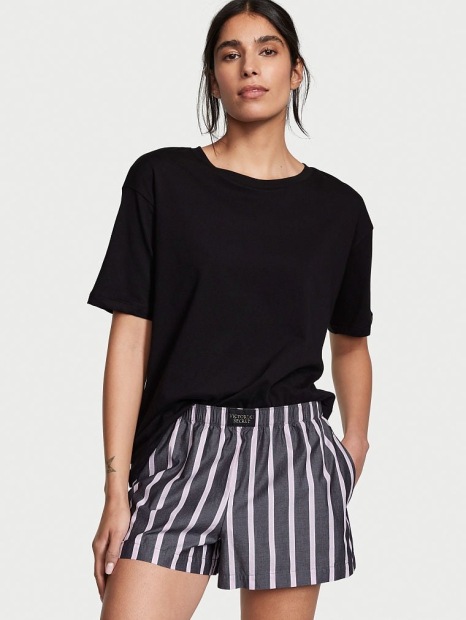 Домашний комплект пижамы Victoria’s Secret футболка и шорты 1159795093 (Черный, S)
