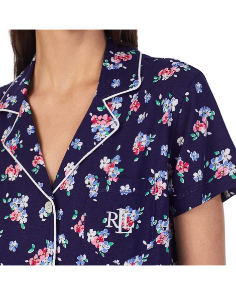 Жіноча піжама Ralph Lauren сорочка та штани 1159796031 (Білий/синій, XL) 1159796031 (Білий/синій, XL)