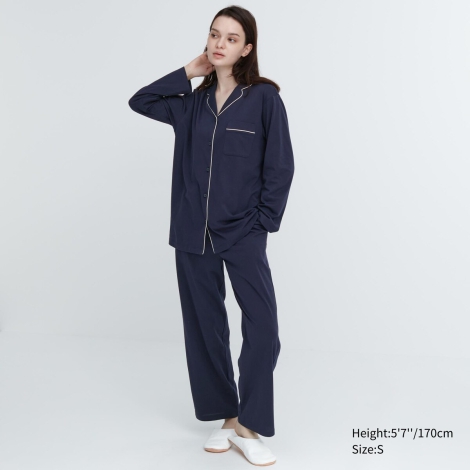 М'яка піжама Uniqlo комплект сорочка та штани 1159797536 (Синій, XL)