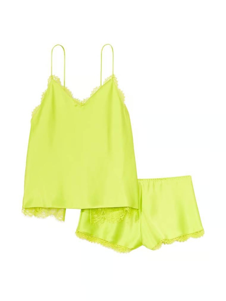 Атласная пижама Victoria’s Secret майка и шорты 1159801863 (Зеленый, XL)