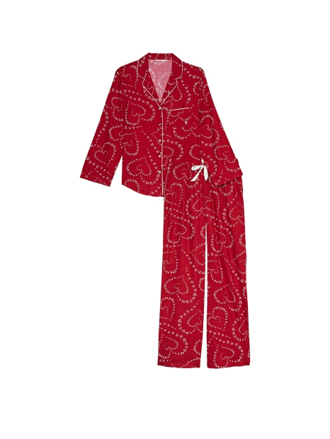 Фланелевая женская пижама Victoria's Secret рубашка и брюки 1159803592 (Красный, L)
