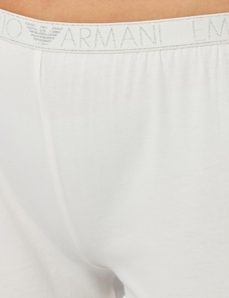 Жіноча піжама Emporio Armani лонгслів та штани 1159804874 (Молочний, XS)