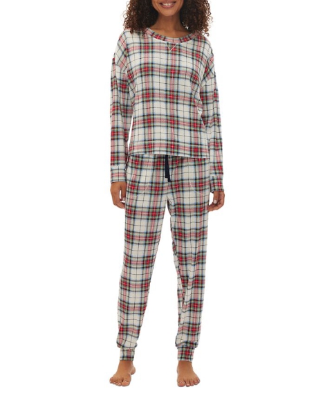 Женская вязаная пижама в клетку Gap лонгслив и штаны 1159810002 (Разные цвета, L)