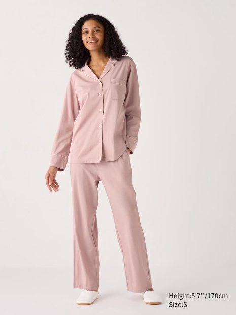 Піжама Uniqlo комплект сорочка та штани 1159826958 (Рожевий XS)