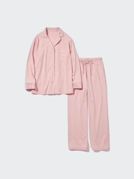 Піжама Uniqlo комплект сорочка та штани 1159826958 (Рожевий XS)