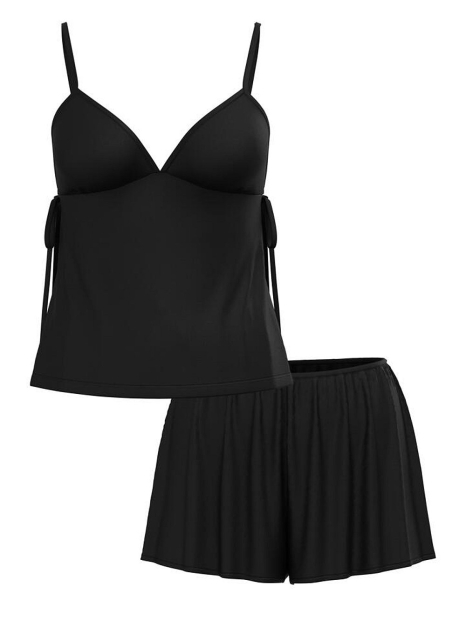 Домашний комплект пижама Victoria’s Secret майка и шорты 1159833837 (Черный L)