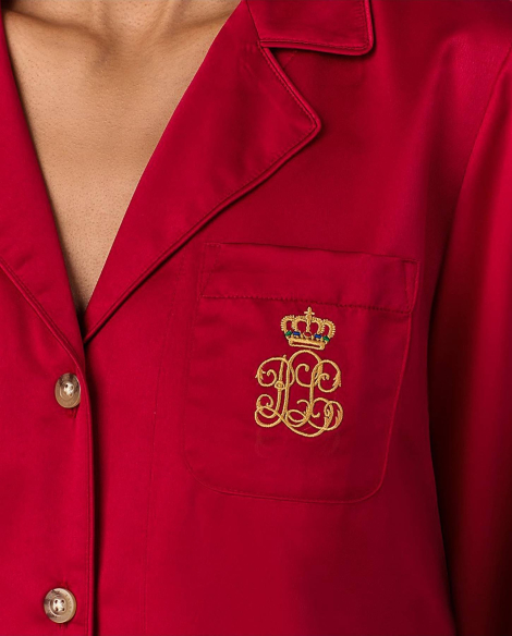 Жіноча сатинова піжама Ralph Lauren сорочка та штани 1159834401 (Червоний L)