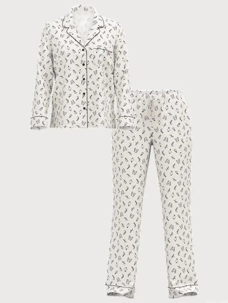 Женская пижама Victoria's Secret рубашка и штаны 1159834804 (Молочный S)