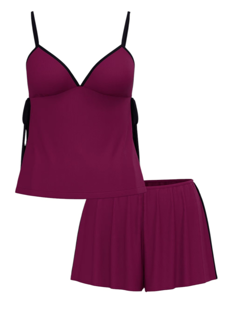 Домашний комплект пижама Victoria’s Secret майка и шорты 1159835750 (Фиолетовый XL)
