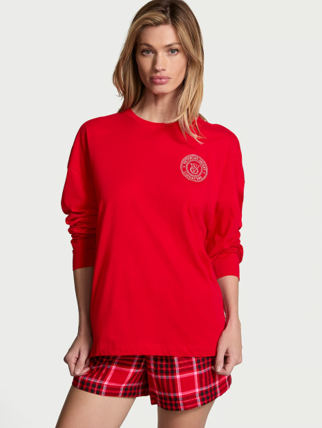 Женская пижама Victoria's Secret кофта и шорты 1159835926 (Красный XXL)