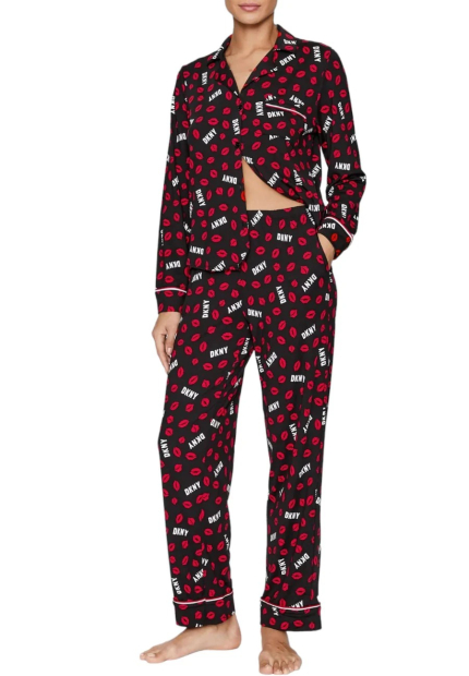 Женская пижама DKNY рубашка и брюки 1159836325 (Черный L)