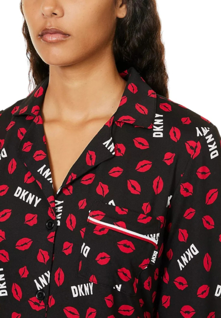Женская пижама DKNY рубашка и брюки 1159836325 (Черный L)