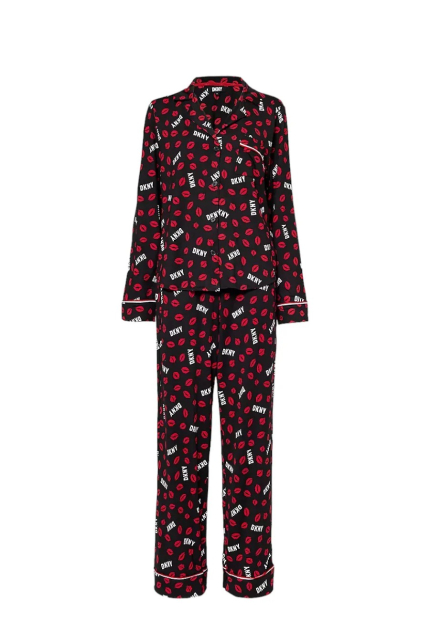Женская пижама DKNY рубашка и брюки 1159836325 (Черный L)