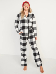 Фланелевая женская пижама Old Navy 1159757700 (Черный/Белый, XL)
