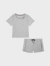 Женская пижама Tommy Hilfiger комплект для сна футболка и шорты 1159769840 (Серый, 1X)