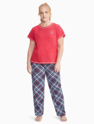 Женская пижама Tommy Hilfiger комплект футболка и штаны 1159778151 (Розовый/Синий, 1X)