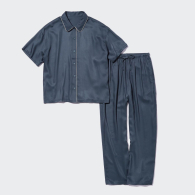 Мягкая пижама Uniqlo комплект рубашка и штаны 1159782198 (Синий, XL)