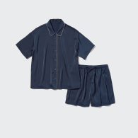 Женская пижама Uniqlo комплект рубашка и шорты 1159782240 (Синий, XXL)