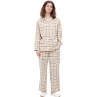 Фланелевая пижама Uniqlo комплект рубашка и штаны 1159782248 (Бежевый, XXL)